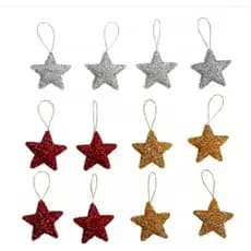 Enfeite Arvore De Natal Estrela De Espuma 6cm 4Un