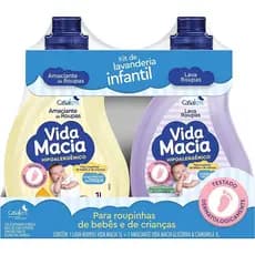 Kit Lava Roupas Infantil E Amaciante Glicerina Camomila Para Roupinhas de Nenéns 1 Litro Cada