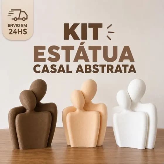 Escultura Casal Abraço Minimalista – Amor, União e Elegância | Decoração Moderna para Sala