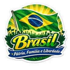 ADESIVO BRASIL BANDEIRA PATRIOTA, PÁTRIA FAMÍLIA E LIBERDADE DO BRASIL CARRO MOTO CAMINHÃO