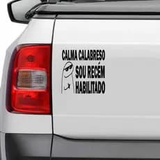 Adesivo Recém Habilitado Calma Calabreso Adesivos Para Carro LTA QUALIDADE
