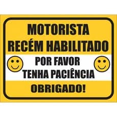 Adesivo Motorista Recém Habilitado Tenha Paciência 20x15cm CARRO MOTO ALTA QUALIDADE