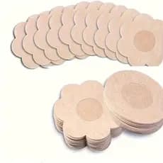 Kit Até 100 Tapa-Seios Invisível Adesivo 7,5cm – Protetor de Mamilos e Auréola Discreto Confortável