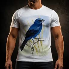 Camisa Camiseta Masculina Ave Passaro Azulão 1