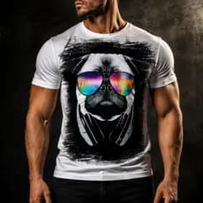 Camisa Camiseta Masculina Cachorro De Oculos