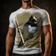 Camisa Camiseta Masculina Ave Pássaro Coleiro Tui Tui 2
