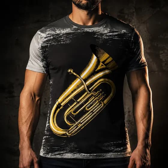 Camisa Camiseta Masculina instrumento metal Tuba Bombardão REF 01