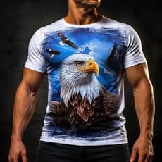 Camisa Camiseta Masculina 3D Aguia EUA USA 13
