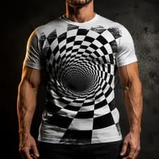Camisa Camiseta Masculina 3D Psicodelica Ilusão De Ótica 1