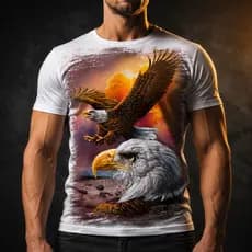 Camisa Camiseta Masculina 3D Aguia EUA USA 7
