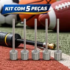 Kit 5 Bicos Para Inflar Bolas Bicicletas De Bombinha De Ar Encher Agulha Universal