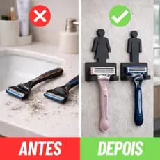 Suporte Para Aparelho Barbear Casal Homem Mulher Lamina Gillette Gilete Prestobarba Fita Dupla Face Gilette