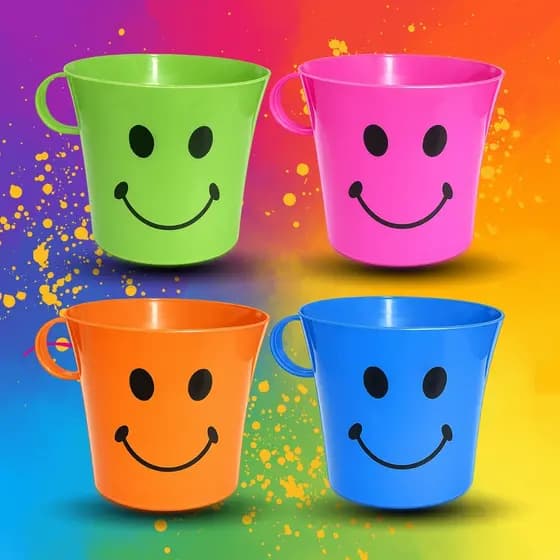 Kit De Copos Canecas Emoji Colorida Tristeza Feliz Creche Atacado 4, 8, 12, 16 e 20 Peças