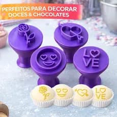 Kit Carimbo Marcador Docinhos Brigadeiro Decoração Romântico Dia Dos Namorados Confeiteira Glitter