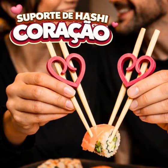 Adaptador Para Hashi Comida Japonesa Suporte Coração Romântico Namorados Sushi