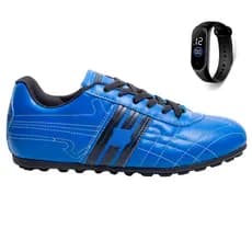 Kit Chuteira Society Masculino Homem Fut7  Reforçado Resistente com Relógio Breex