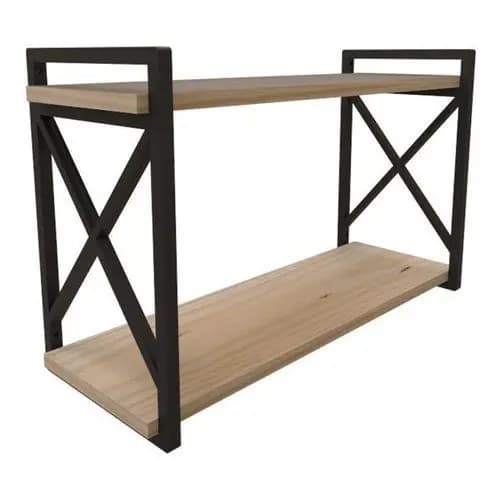 Prateleira Modelo Industrial estilo x com madeiras e parafusos 15 ou 20 x 60 cm