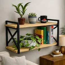 Prateleira estilo industrial 60cm de comprimento x profundidade escolhida