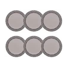 Cj 6 Pratos Rasos de Porcelana Branca C/Estampa Egypt 27cm Lyor