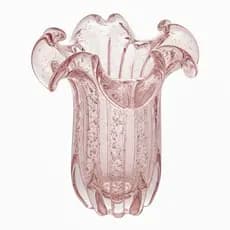 Vaso Decorativo de Vidro Murano Italy Rosa Claro 24x19cm Lyor