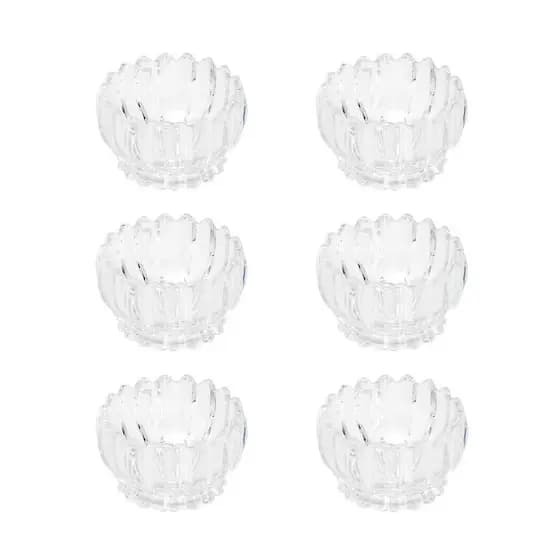 Cj 6 Bowls Cumbuca de Cristal Geneva Transparente 200ml 11x7cm Wolff