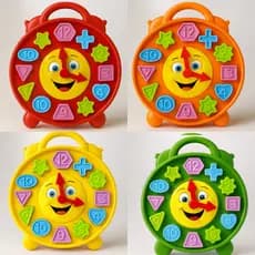Relógio Pedagógico Infantil 13 Peças Coordenação Motora Formas Brinquedo Educativo 26cm Presente