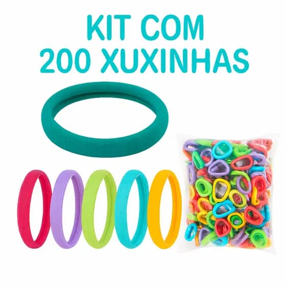 Xuxinhas Coloridas Sem Laço | Kit 200 Unidades | Infantil | Atacado | Cabelo | Penteados I Presente
