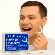 Fio Dental com Haste – Kit 50 Unidades | Prático e Portátil | Limpeza Bucal I Bastão Fio Dental