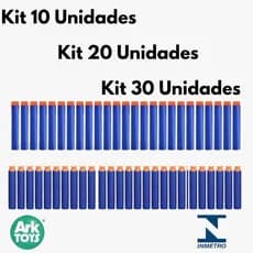 Kit Refil de Dardos Estilo Nerf para Lançador, Munição Balas em Espuma 10, 20 ou 30 Unidades