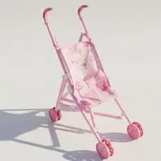 Carrinho de Boneca Rosa ArkToys Dobrável Brinquedo Menina Passeio Bonecas Original Resistente 50Cm