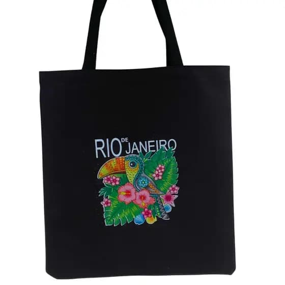 Bolsa Ecobag 100% algodão Black Tucano Psicodélico