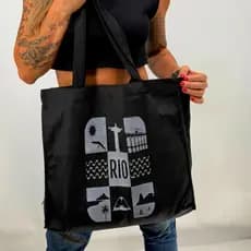 Bolsa Tote Suede Preta GG "RIO SUN" Grande Espaçosa com Fecho Magnético Elegante Feminina