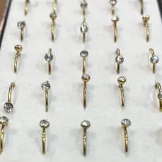 Piercing de Nariz Argolinha Com Pedra, Liso, Silicone Várias Cores