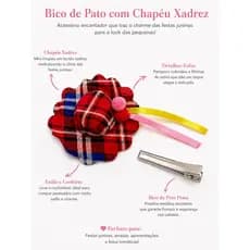 Bico de Pato Infantil Chapéu Xadrez Festa Junina