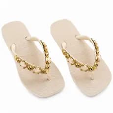 Chinelo Feminino Com Pedraria Casual Antiderrapante Confortável Macio Leve Dia a Dia