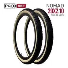 Par/Un Pneu Bicicleta Aro 29x2.10 Faixa Bege Paco Nomad Bike