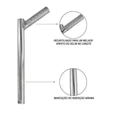 Canote Selim Y 22,22mm Cromado Bike Cross.