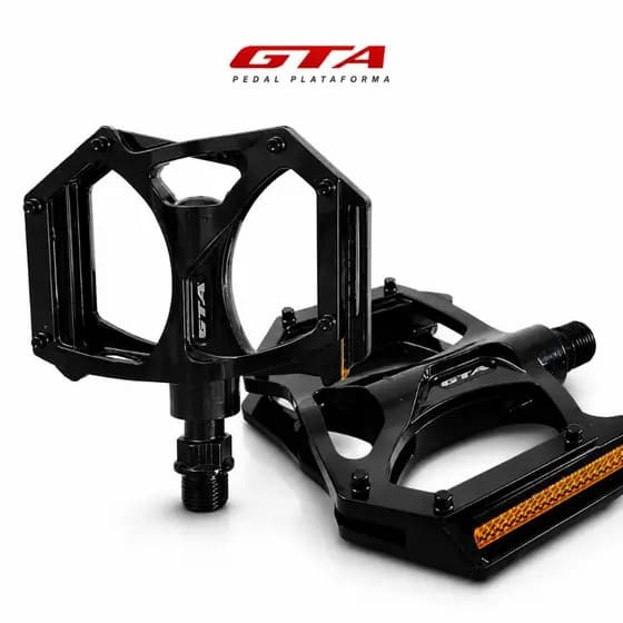 Pedal Plataforma GTA Alumínio 9/16(Rosca Grossa) para Bicicleta MTB, Urbana e Passeio.