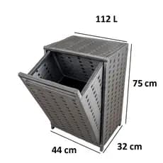 Roupeiros Basculante, cesto de roupa suja Fibra Sintética 32x44x75 cm 115 L