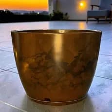 Vaso Polietileno Bojo Liso Decorativo Grande Mais Prato Coletor Jardim Quintal Sala