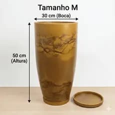 Vaso Marmorizado Luxuoso Leve Resistente Decorativo Marmorizado