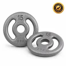 Anilha 15kg Cru Sem Pintura Para Treino Academia Gym Musculação Fisioterapia Crossfit Treino em Casa Calistenia Promoção