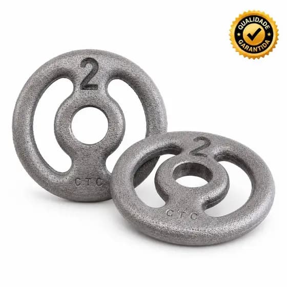 Anilha 2kg Cru Sem Pintura Para Academia Calistenia Treino Em Casa Funcional Fisioterapia Crossfit Musculação Geral