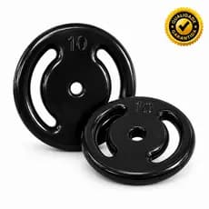 Anilha Emborrachada 10kg Preta Peso Academia Musculação Barra Fitness Promoção Ferro Fundido Crossfit Treino em Casa