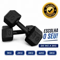Par de Halter Sextavado 1kg a 5kg Pintado Treino em Casa Funcional Crossfit Academia Kit Fortalecimento Muscular