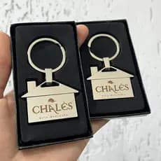 Chaveiro Casa kit 10/25/50 unidades Personalizados a Laser, Brindes para seu negócio, Logotipo