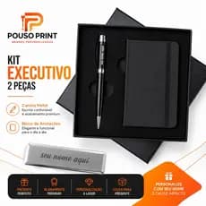 Kit Executivo Luxo 2 Peças Personalizado Logo Empresa Nome Time