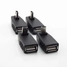 Conversor De Ângulo De 90 Graus Mini USB 5 Pinos Conector Macho Para Fêmea Adaptador OTG Carro MP3 MP4 Tablets U-Disk