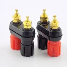 Amplificador Do Alto-Falante Conector Plugue Da Banana Terminal Poste De Revestimento Dourado Tomada Dupla Fêmea BRA1