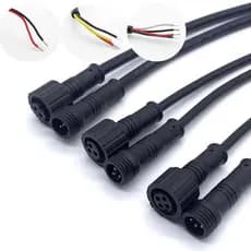 2Pin 3Pin 4Pin IP65 Cabo Conector DC À Prova D'água Para Tiras De Luz LED Adaptador De Macho Fêmea 15mm 20CM BRA1